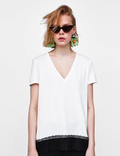 Load image into Gallery viewer, T-Shirt with Matching Lace Appliques
