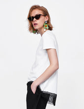 Load image into Gallery viewer, T-Shirt with Matching Lace Appliques
